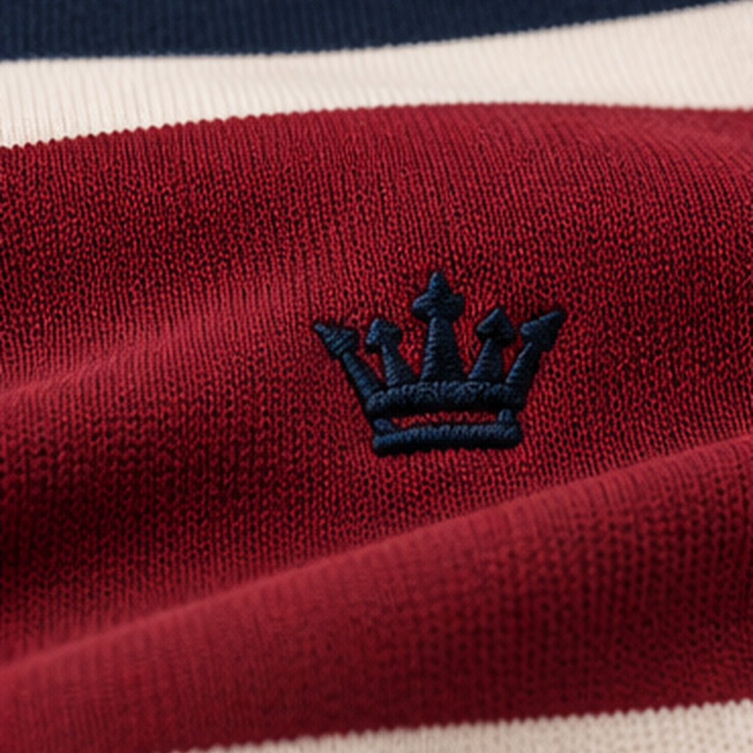 Close-up of the embroidered chest emblem
